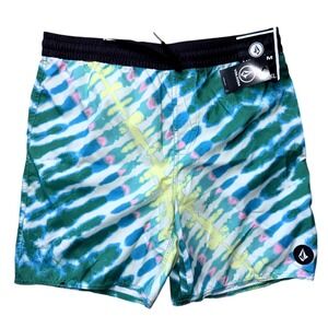 Volcom Boys Size XL 16 Green Tie‎ Die Board Shorts NWT Swim Shorts